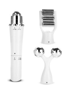 3 in1 Portable Electric 3D Face Roller Massager White/Silver