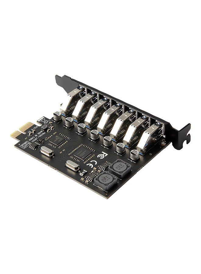 بطاقة محول توسيع PCI-E 1X إلى 7 USB 3.0 PCI-E أسود - Image 2