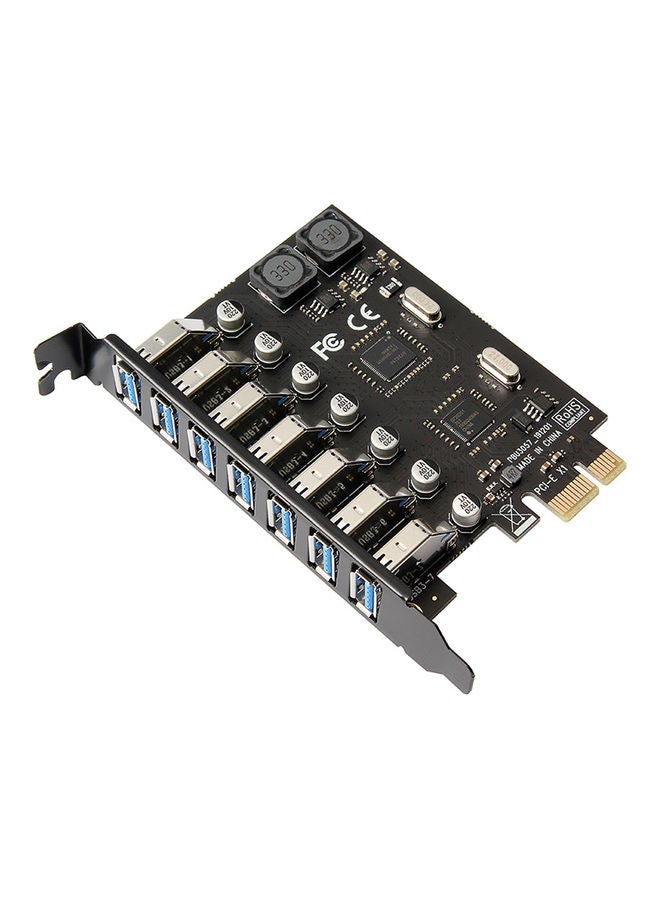 بطاقة محول توسيع PCI-E 1X إلى 7 USB 3.0 PCI-E أسود - Image 3