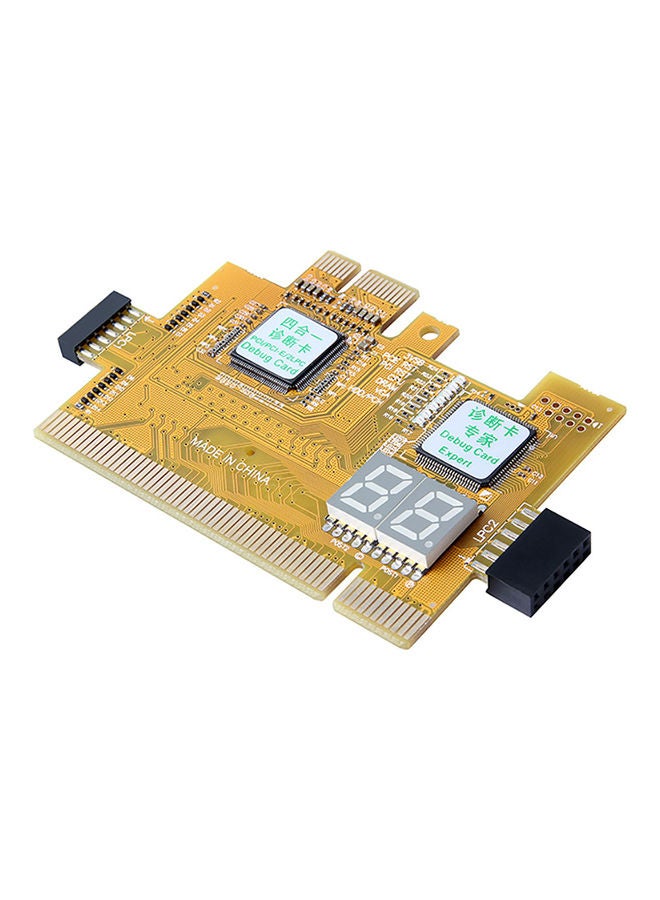 PCI PCI-E LPC Desktop Four-In-One Diagnostic Card Yellow - Image 1