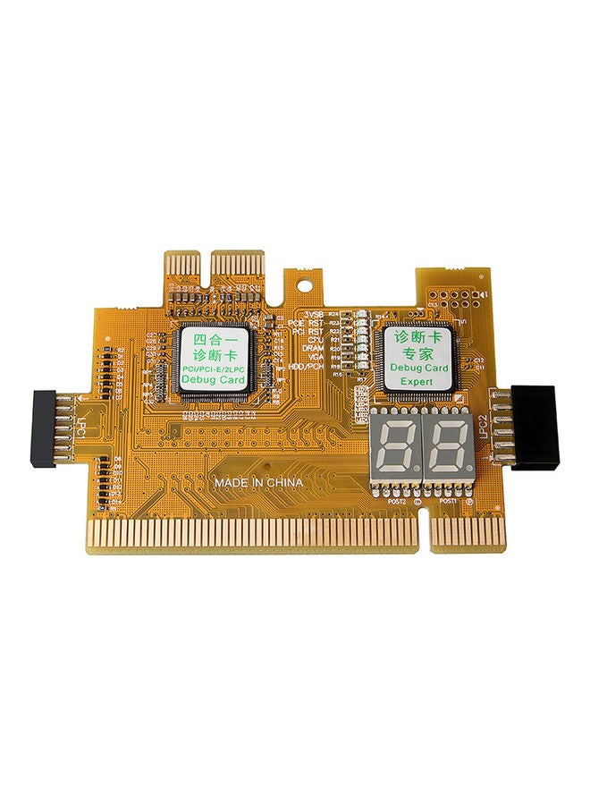 PCI PCI-E LPC Desktop Four-In-One Diagnostic Card Yellow - Image 2