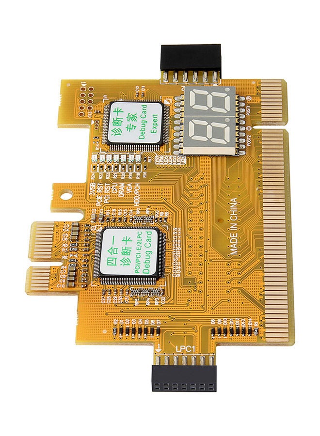 PCI PCI-E LPC Desktop Four-In-One Diagnostic Card Yellow - Image 3