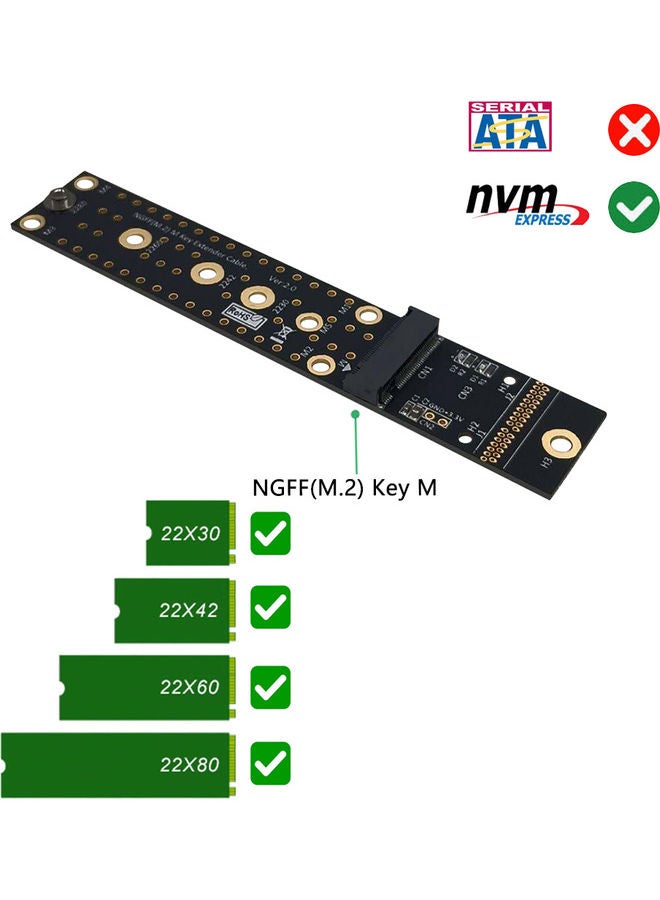 M.2 NVMe SSD Solid State Drive Extension Cable Black - Image 5