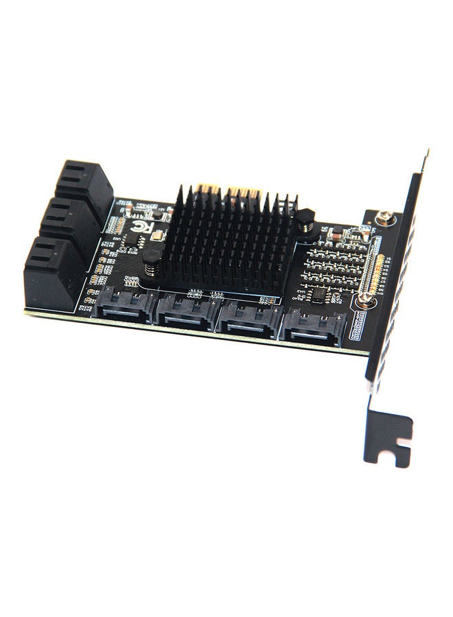بطاقة محول من PCI-E 1X إلى 10 SATA3.0 أسود - Image 3