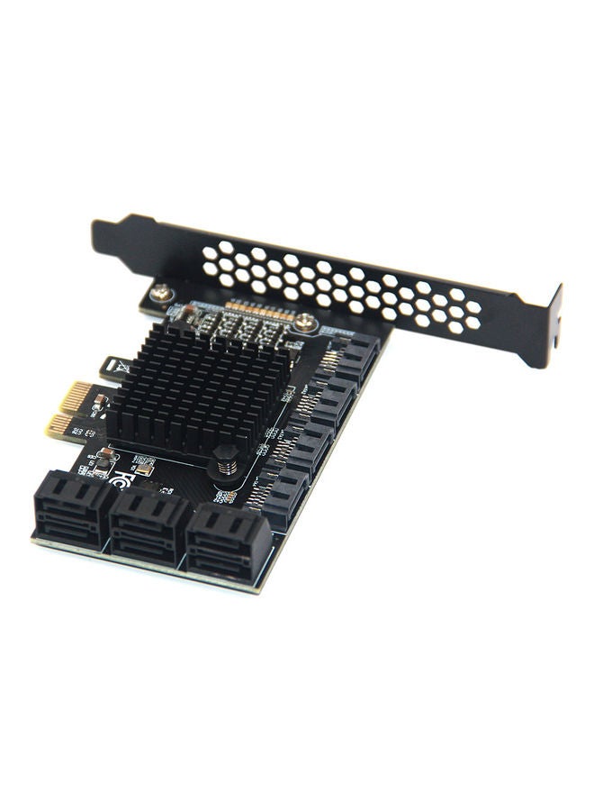 بطاقة محول من PCI-E 1X إلى 10 SATA3.0 أسود - Image 5