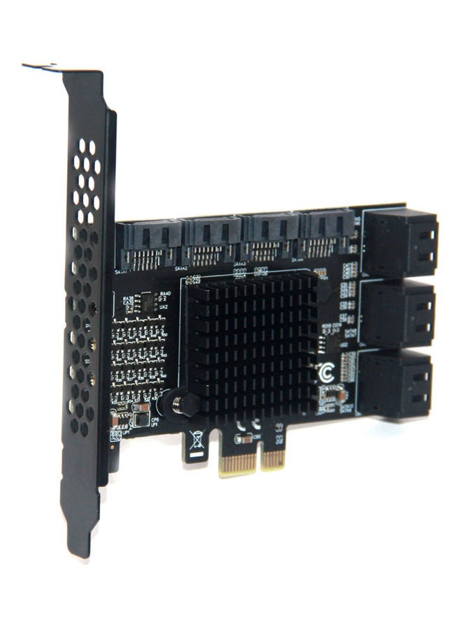 بطاقة محول من PCI-E 1X إلى 10 SATA3.0 أسود - Image 4