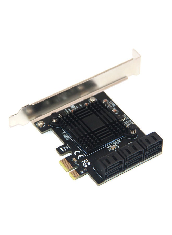 PCI-E 1X To 6 SATA3.0 Adapter Card Black - Image 1