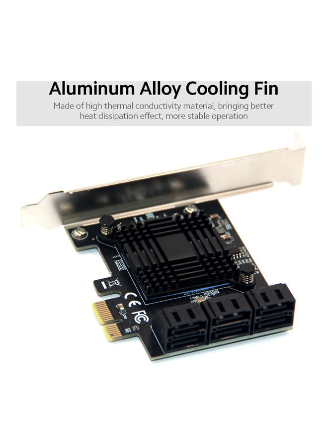 PCI-E 1X To 6 SATA3.0 Adapter Card Black - Image 3
