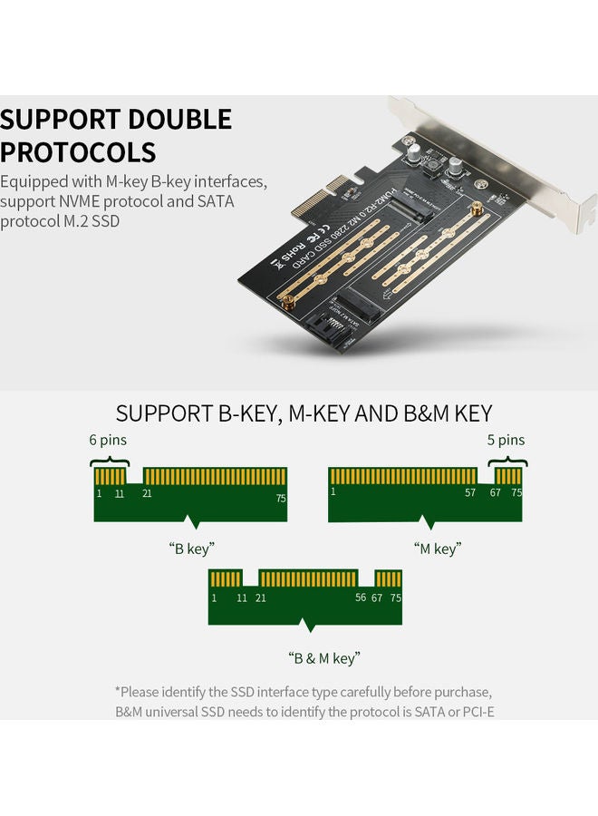 Generic - M.2 NVME To PCI-E X4 Expansion SSD Adapter Card Black - Image 1