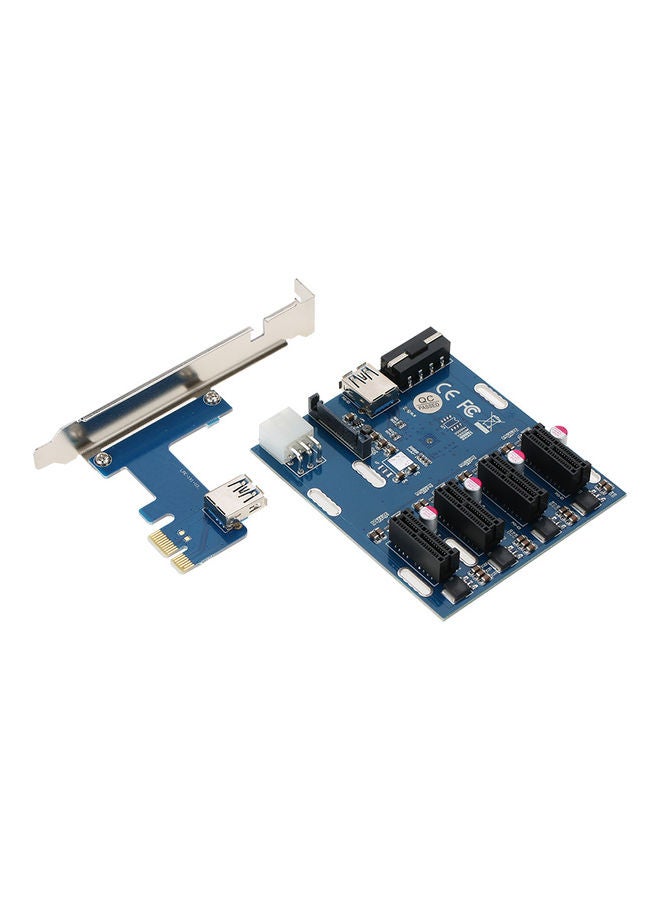 بطاقة توسيع من منفذ PCI-E إلى 4 منافذ PCI-E مع كابل USB 3.0 أزرق - Image 1