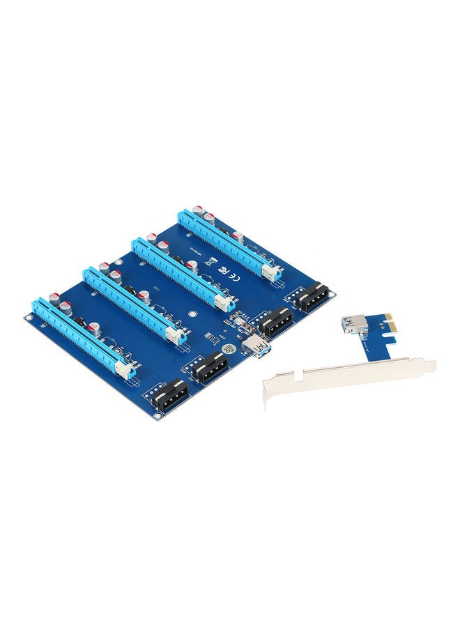 PCI-E X1 To PCI-E X16 Converter Card With USB3.0 Cable Blue - Image 1