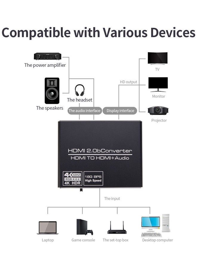 Generic HD 4K Audio Extractor Black  - Image 4