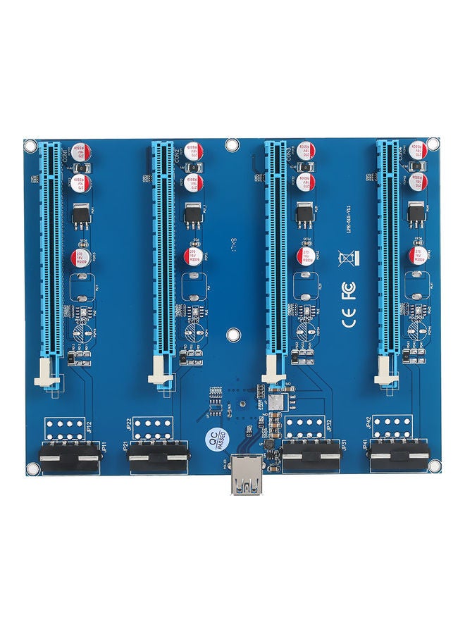 PCI-E X1 To PCI-E X16 Converter Card With USB3.0 Cable Blue - Image 4