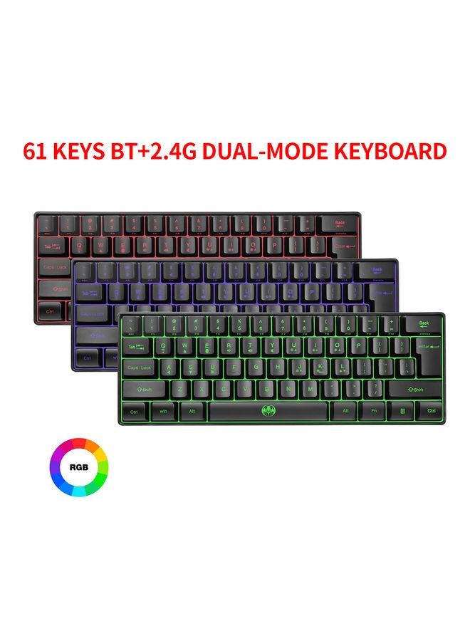 2.4G Wireless 61 Keys Dual-Mode Keyboard Black - Image 4