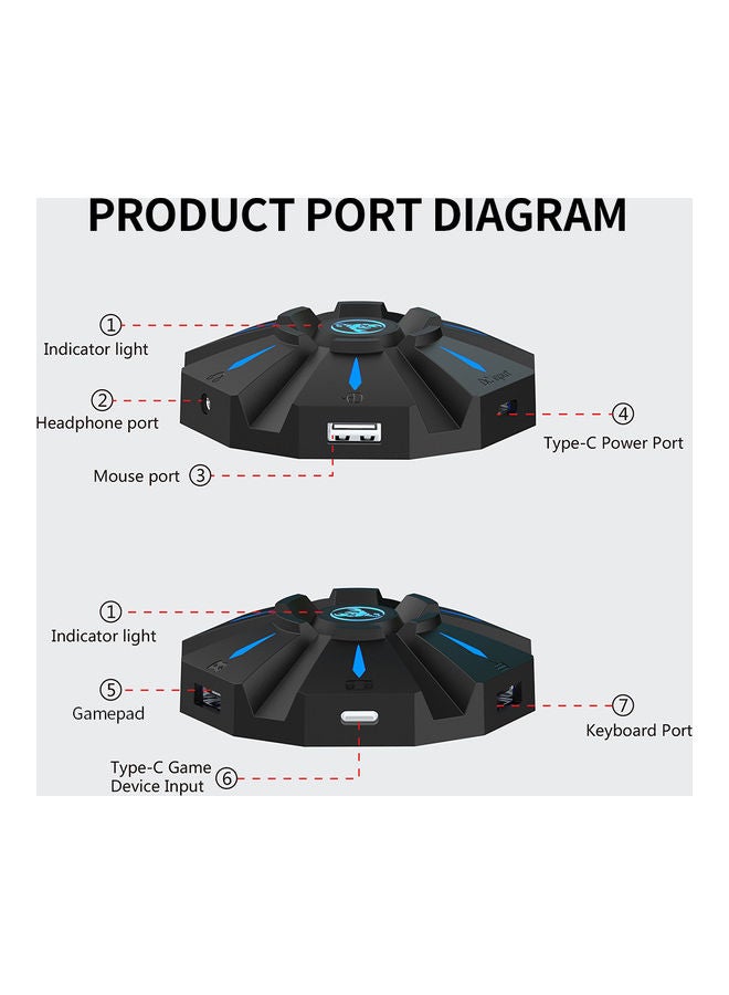 إتش إكس إس جيه محول ألعاب للوحة المفاتيح والماوس أسود - Image 5