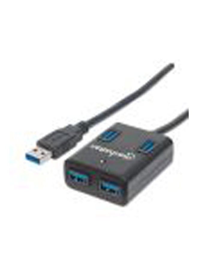 2بي موزع USB 3.0 فائق السرعة مانهاتن 162296 مع 4 منافذ طاقة أسود - Image 2
