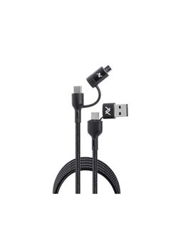 2B L'Avvento 4 In 1 Type-C To Type-C With Micro Usb Connector And Usb A Connector Black 