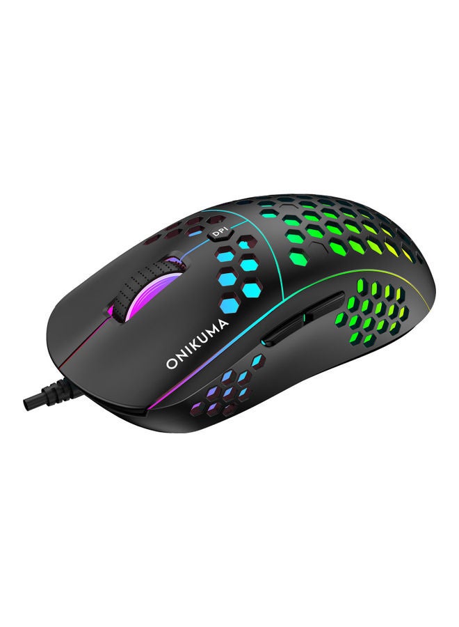 أونيكوما - ماوس الألعاب Onikuma CW903 RGB خفيف الوزن بقشرة قرص العسل - 6400 نقطة في البوصة - 6 أزرار قابلة للبرمجة - Image 1