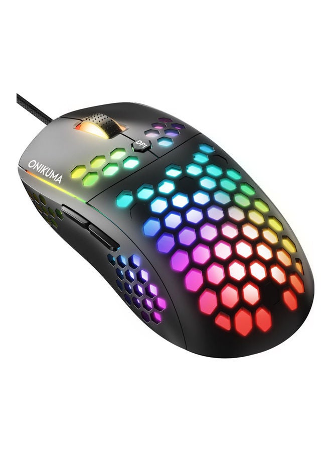 أونيكوما - ماوس الألعاب Onikuma CW903 RGB خفيف الوزن بقشرة قرص العسل - 6400 نقطة في البوصة - 6 أزرار قابلة للبرمجة - Image 1