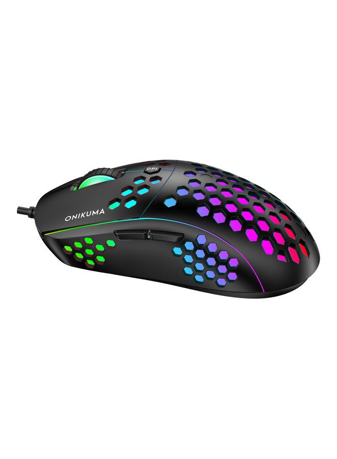 أونيكوما - ماوس الألعاب Onikuma CW903 RGB خفيف الوزن بقشرة قرص العسل - 6400 نقطة في البوصة - 6 أزرار قابلة للبرمجة - Image 1