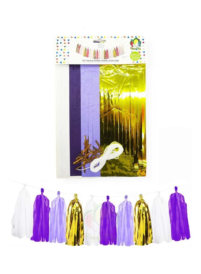 بارتي تايم طقم إكليل مزين بأشكال الشرابة مكون من 20 قطعة 42سم