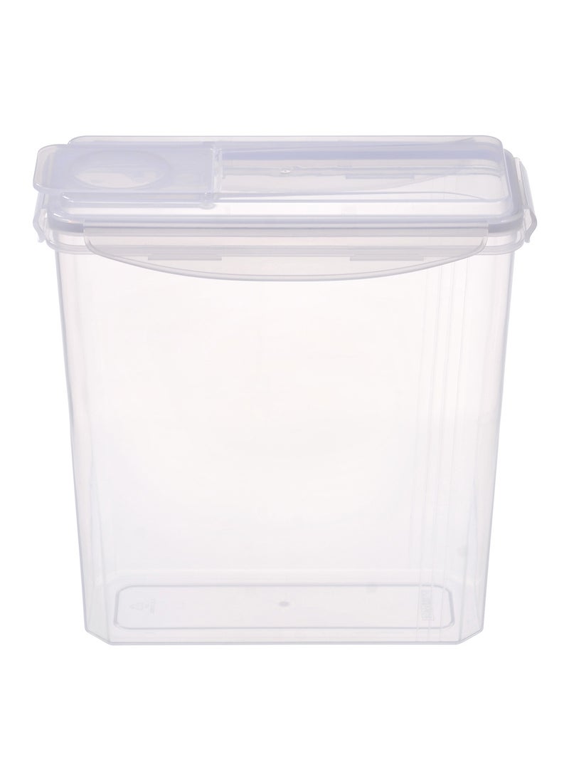 Amal - 4 Piece Food Storage Container Set - 3.7 L Each - With Labels And Pen - Food Storage Box - Storage Boxes - Kitchen Cabinet Organizers - Food Container - Clear/White Clear/White 3.7Liters - Image 1