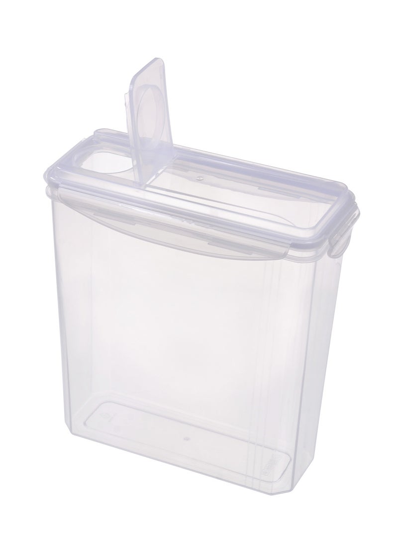 Amal - 4 Piece Food Storage Container Set - 3.7 L Each - With Labels And Pen - Food Storage Box - Storage Boxes - Kitchen Cabinet Organizers - Food Container - Clear/White Clear/White 3.7Liters - Image 1