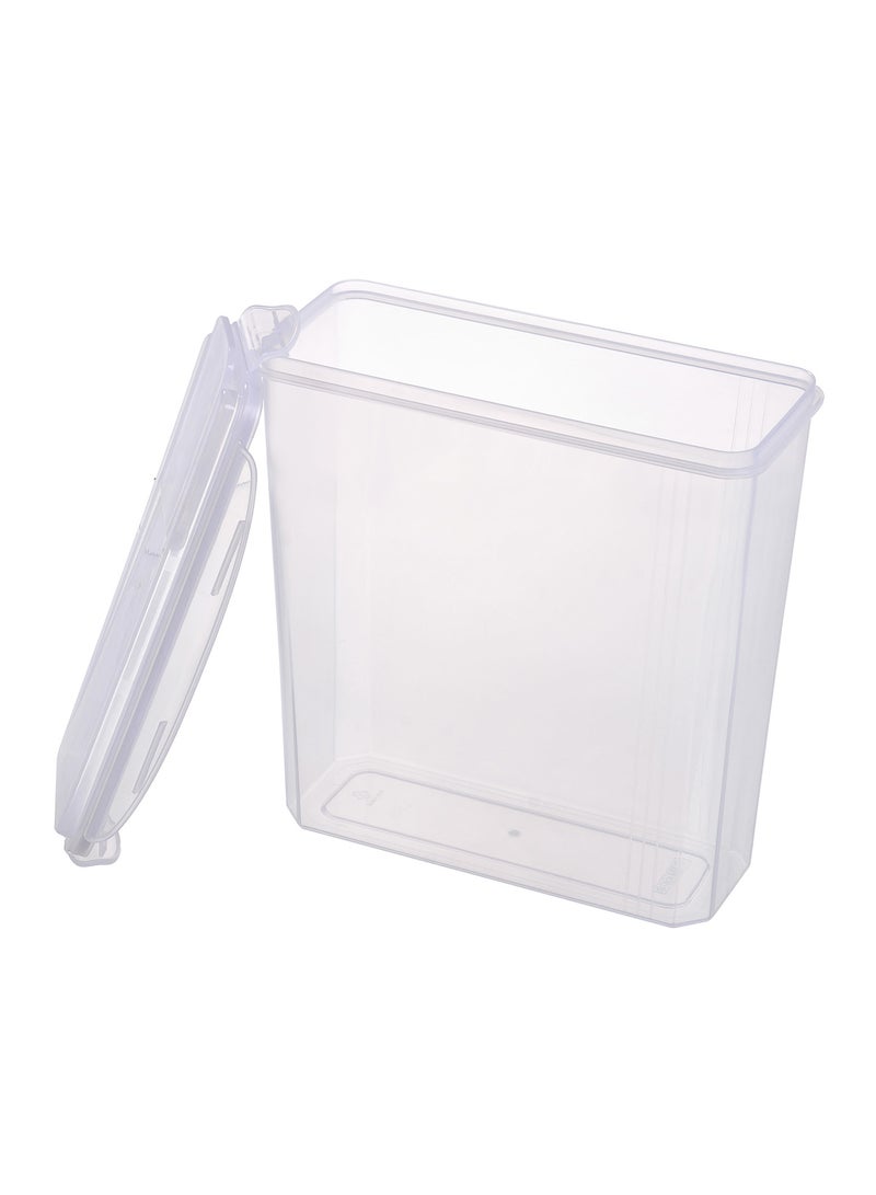 Amal - 4 Piece Food Storage Container Set - 3.7 L Each - With Labels And Pen - Food Storage Box - Storage Boxes - Kitchen Cabinet Organizers - Food Container - Clear/White Clear/White 3.7Liters - Image 1