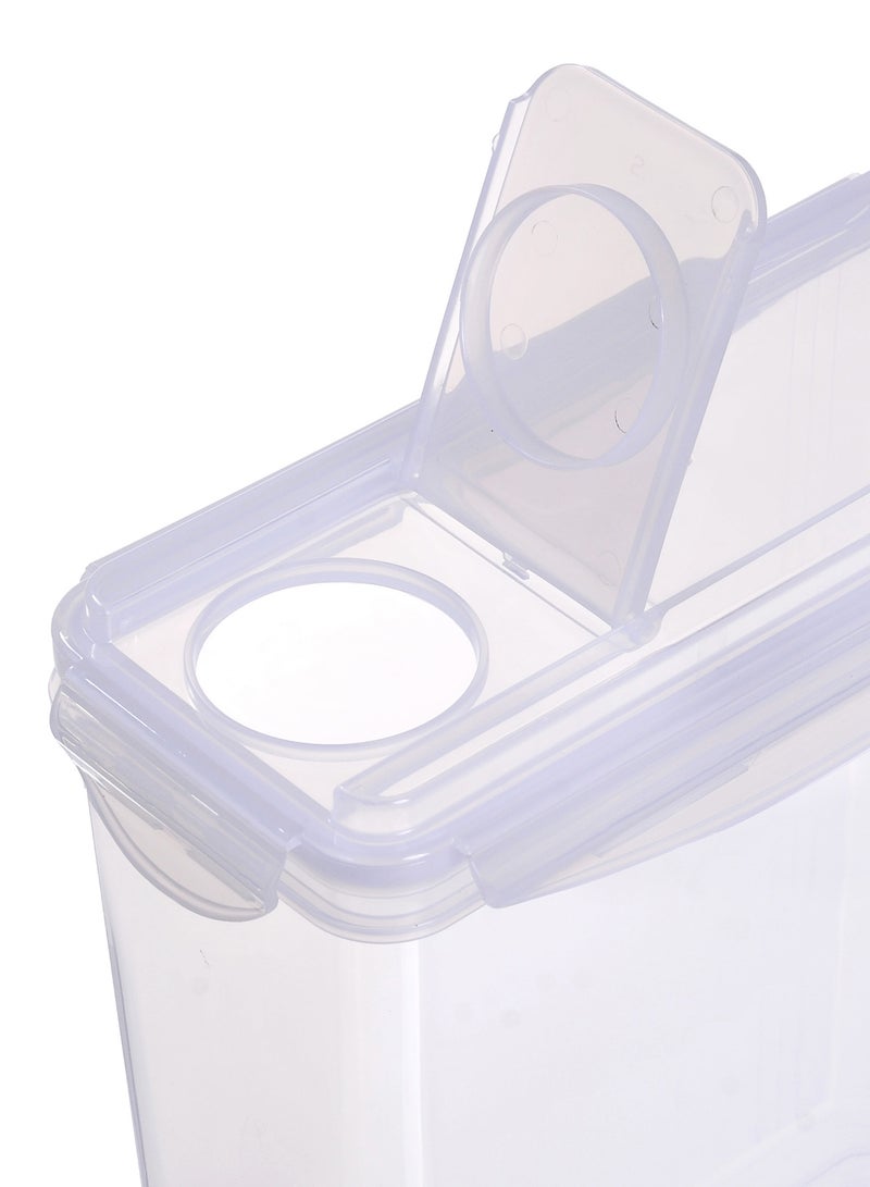Amal - 4 Piece Food Storage Container Set - 3.7 L Each - With Labels And Pen - Food Storage Box - Storage Boxes - Kitchen Cabinet Organizers - Food Container - Clear/White Clear/White 3.7Liters - Image 1