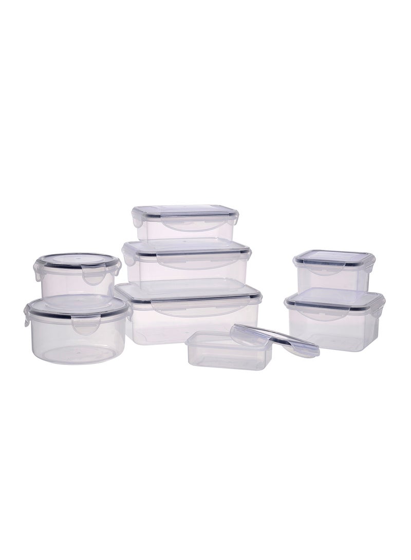 Amal 8 Piece Food Storage Container Set - Food Storage Box - Storage Boxes - Kitchen Cabinet Organizers - Food Container - Clear/Dark Blue Clear/Dark Blue - Image 2