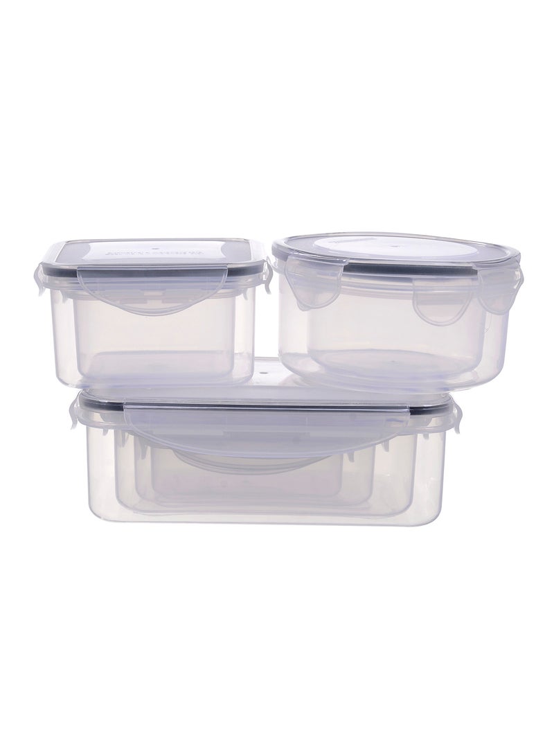 Amal 8 Piece Food Storage Container Set - Food Storage Box - Storage Boxes - Kitchen Cabinet Organizers - Food Container - Clear/Dark Blue Clear/Dark Blue - Image 3