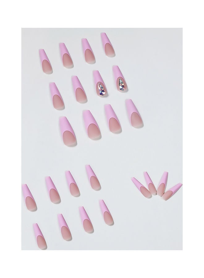 MissTiara - 24-Piece Removable False Nail Glossy Set Pink - Image 1