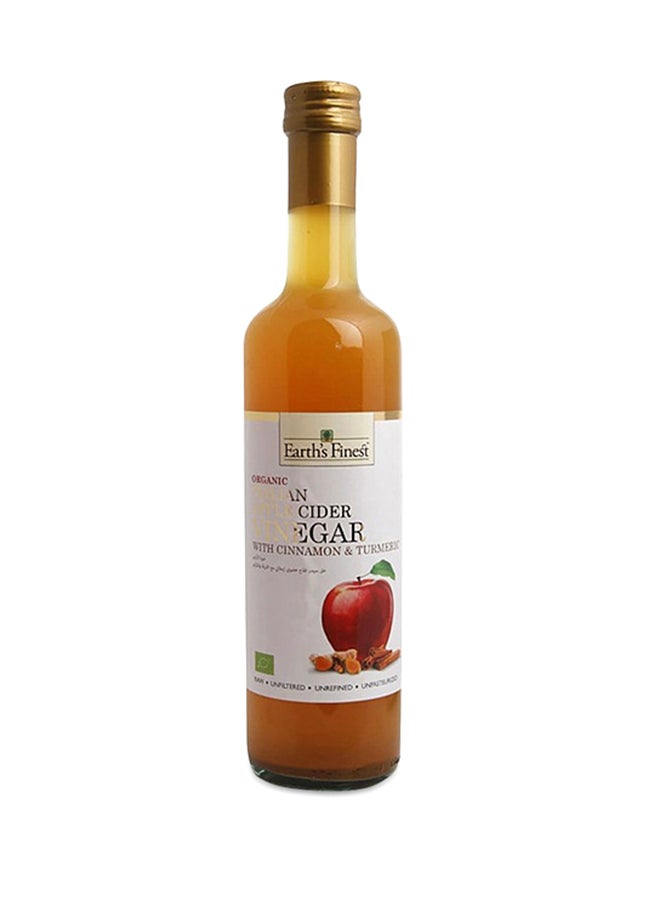 Earth's Finest Organic Italian Apple Cider Vinegar With Cinnamon And Turmeric 500ml  - Image 1