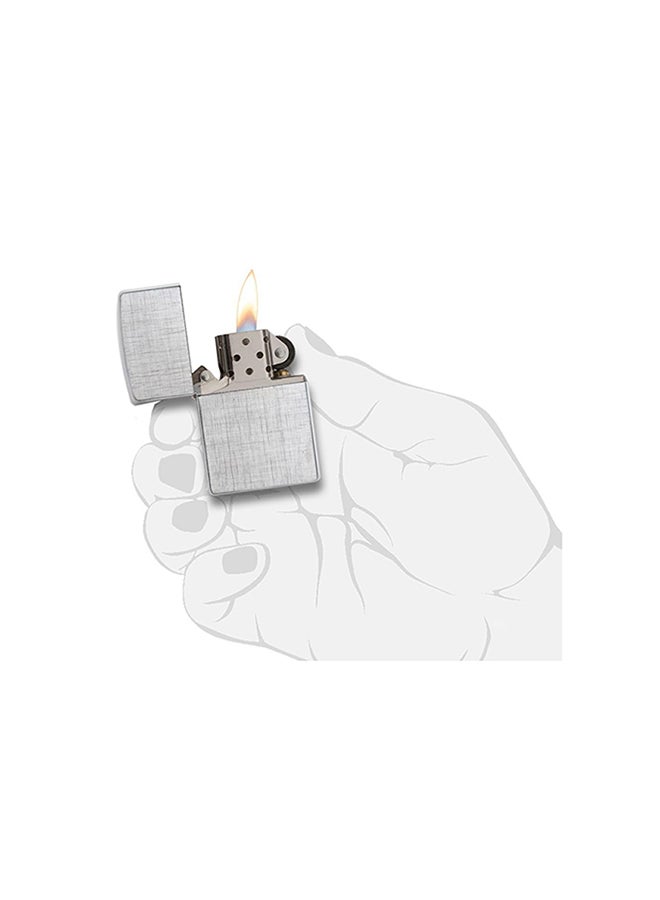 زيبو ولاعة كلاسيكية مقاومة للرياح من الكروم بتصميم نسيج كتاني 2.25بوصة - Image 3