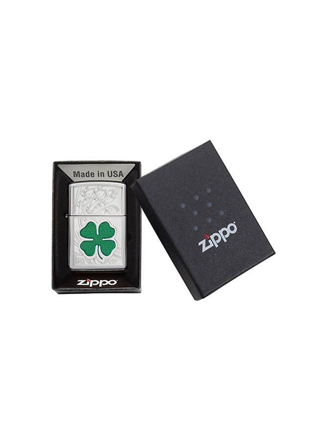 Zippo - Clover High Polish Chrome Design Windproof Lighter 2.25inch - Image 1
