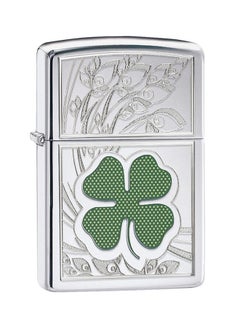 Clover High Polish Chrome Design Windproof Lighter 2.25inch