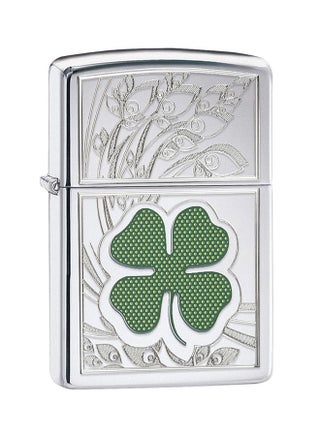 Clover High Polish Chrome Design Windproof Lighter 2.25inch - v1628514674/N49678845A_1