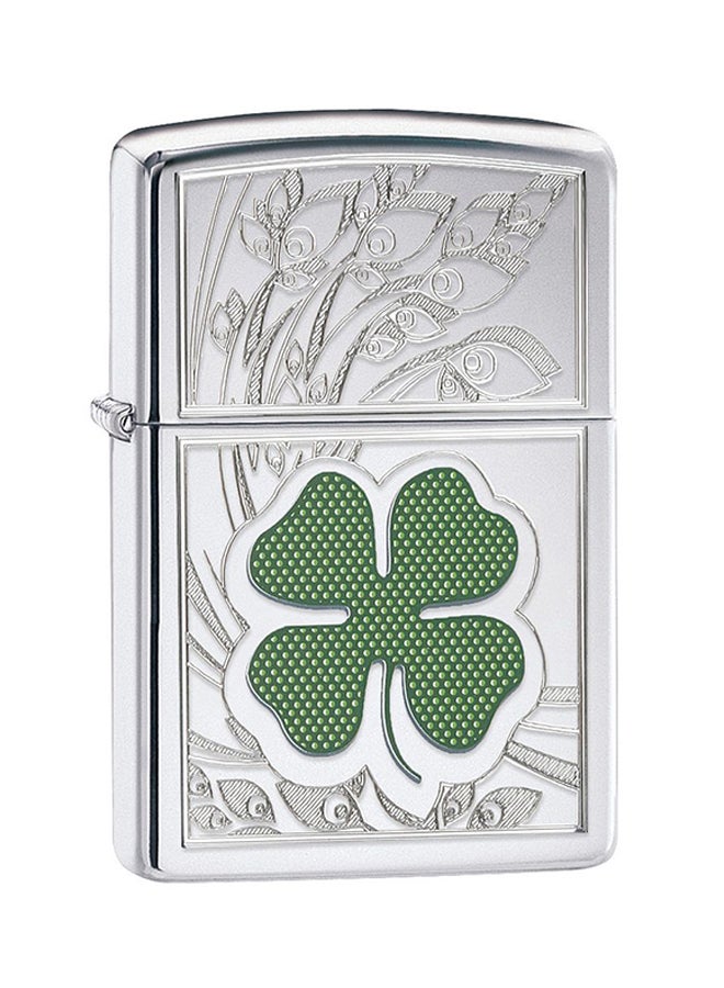 Zippo - Clover High Polish Chrome Design Windproof Lighter 2.25inch - Image 1