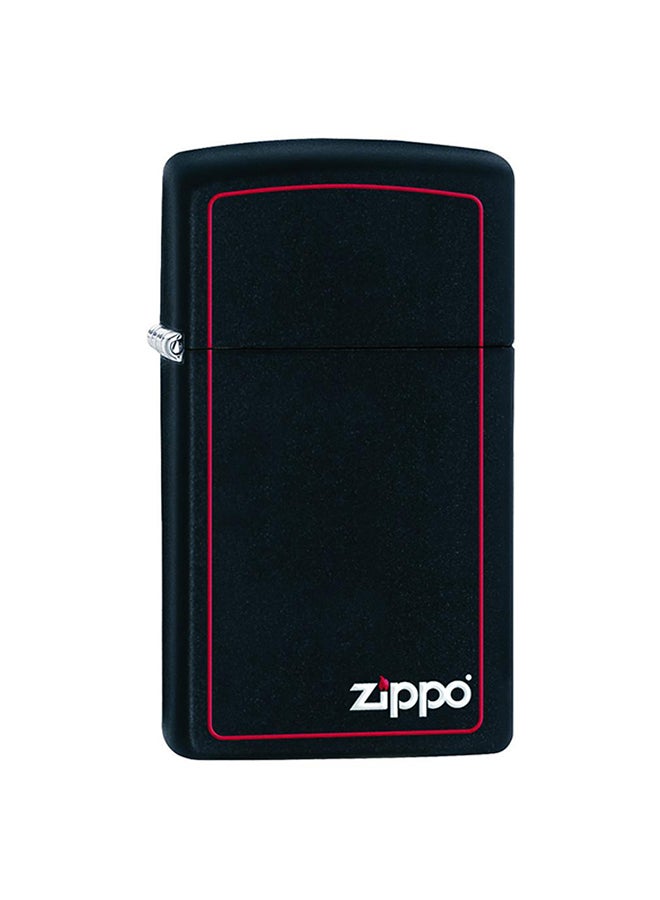 Zippo - Slim Black Matte with Red Border with Zippo Logo Windproof Lighter 2.25inch - Image 1