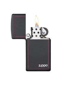 Zippo Slim Black Matte with Red Border with Zippo Logo Windproof Lighter 2.25inch  - Image 2