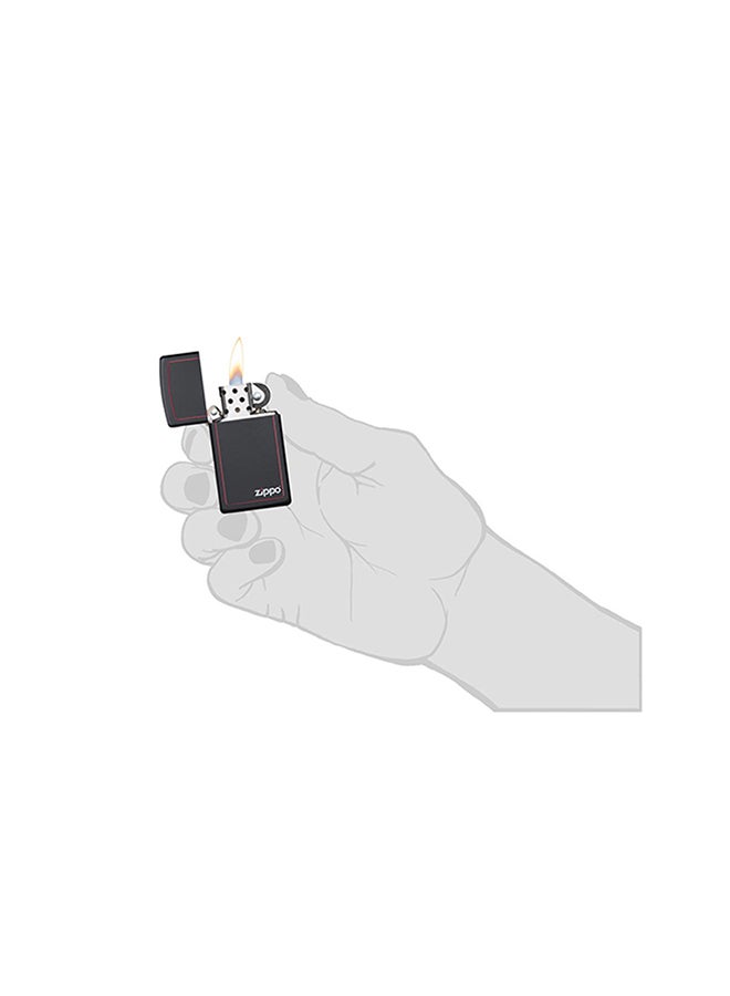 Zippo - Slim Black Matte with Red Border with Zippo Logo Windproof Lighter 2.25inch - Image 1