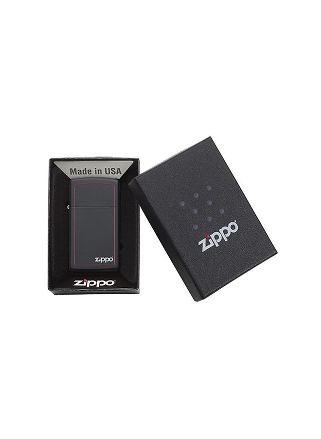 Zippo - Slim Black Matte with Red Border with Zippo Logo Windproof Lighter 2.25inch - Image 1