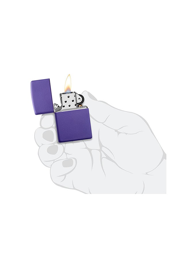 زيبو ولاعة كلاسيكية مضادة للرياح بلون أرجواني غير لامع 2.25بوصة - Image 3