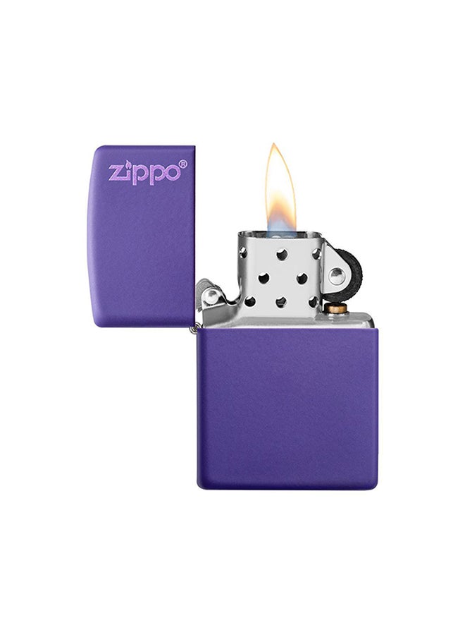 زيبو ولاعة كلاسيكية غير لامعة مقاومة للرياح مع شعار - Image 2