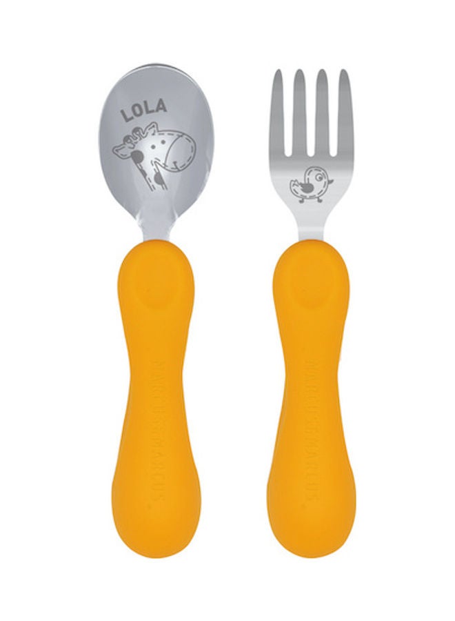 Marcus & Marcus 2-Piece Easy Grip Spoon And Fork Set - Image 1
