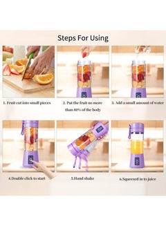 abyss Portable Mini Blender 380.0 ml 3.7 W Portable Blender Smoothie Juicer Cup Blue/Clear  - Image 4