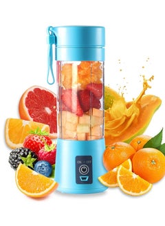 abyss Portable Mini Blender 380.0 ml 3.7 W Portable Blender Smoothie Juicer Cup Blue/Clear  - Image 5