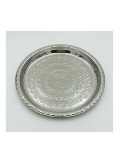 ALMUFARREJ Round Serving Tray Silver 40cm  - Image 2