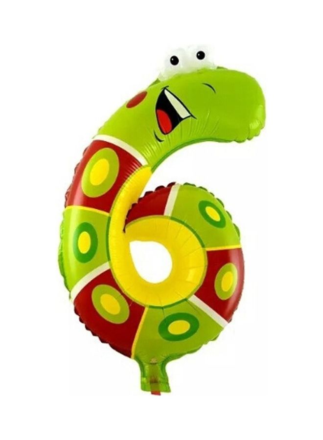 3-Piece Number 6 Shaped Cartoon Party Decorated Aluminum Balloon 