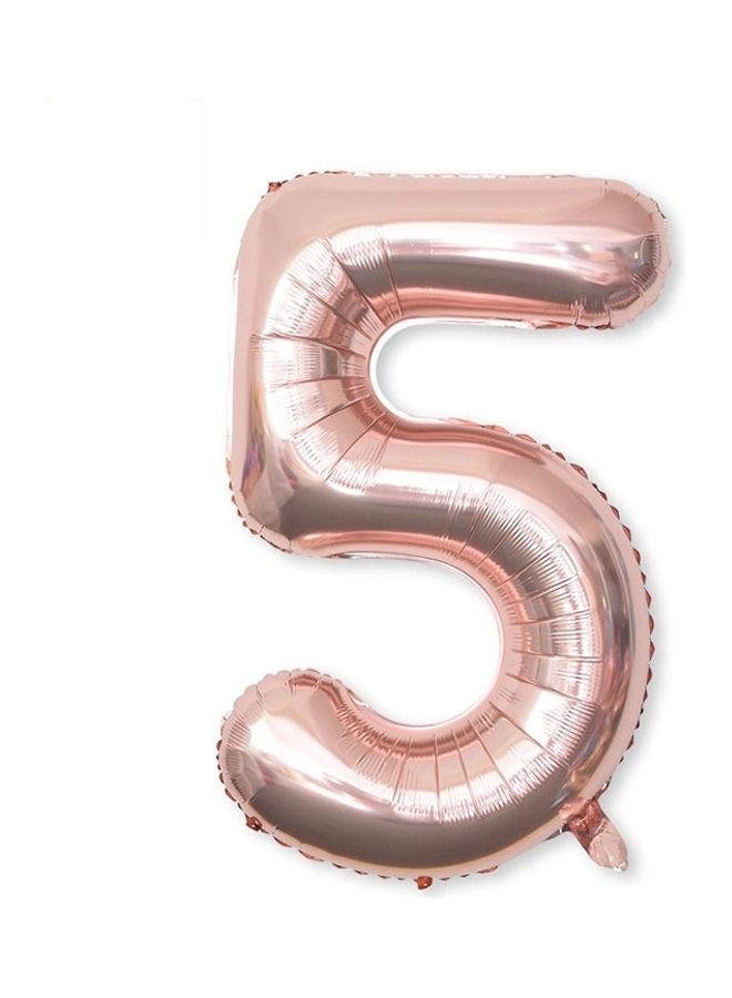 2-Piece Number 5 Shaped Party Decorated Aluminum Balloon  - Image 1